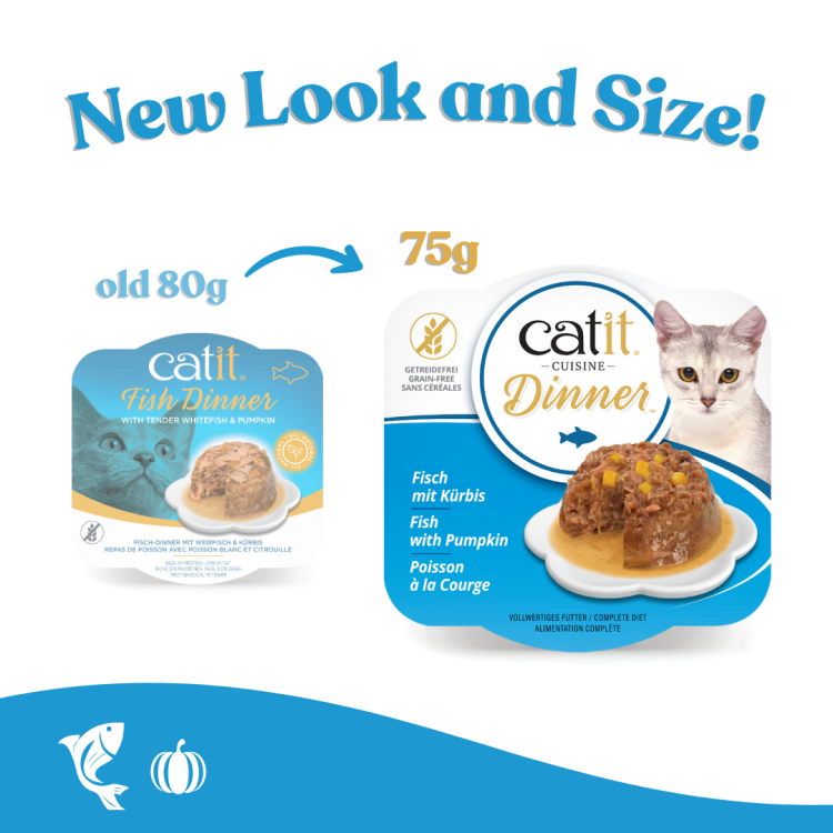 Catit Fish Dinner, Whitefish & Pumpkin 75 g, 6 pcs/box