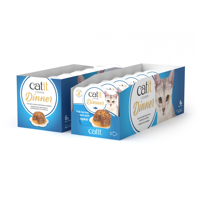 Catit Fish Dinner, Whitefish & Pumpkin 75 g, 6 pcs/box