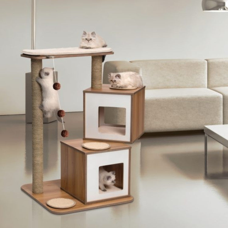 Catit Vesper Cat Furniture VDouble Walnut