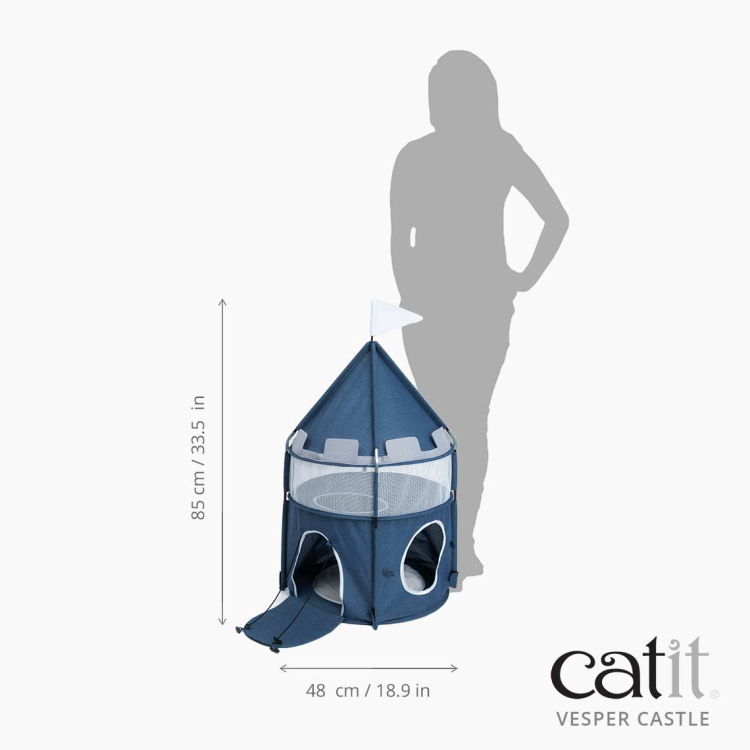 Catit Vesper Cat Tower Castle Blue, 48x48x95 cm