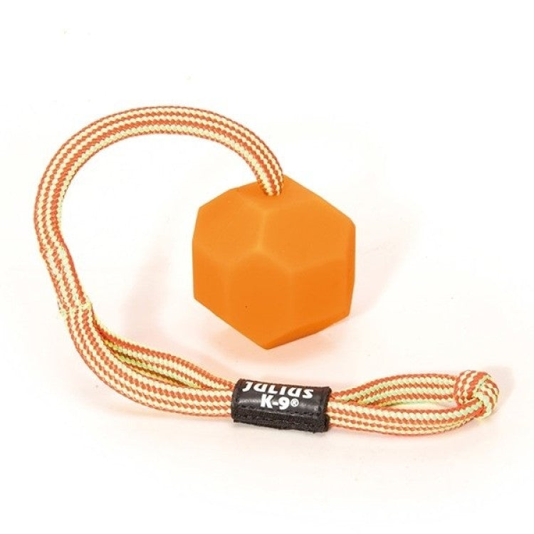 Fluorescent Ball With String Neon Orange Diam.6 cm Soft Silicon
