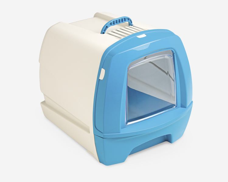 80's Cat Litter Box with Drawer Blue 50 x 40 x 42 cm