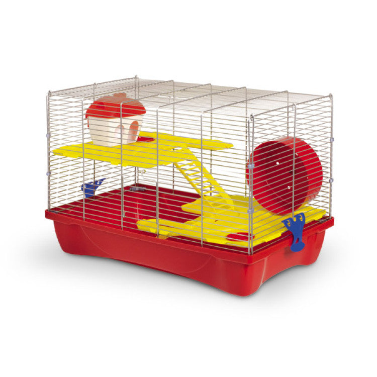 H10 Hamster Cage Yellow & Red 58 x 32 x 26 cm, 3 cages