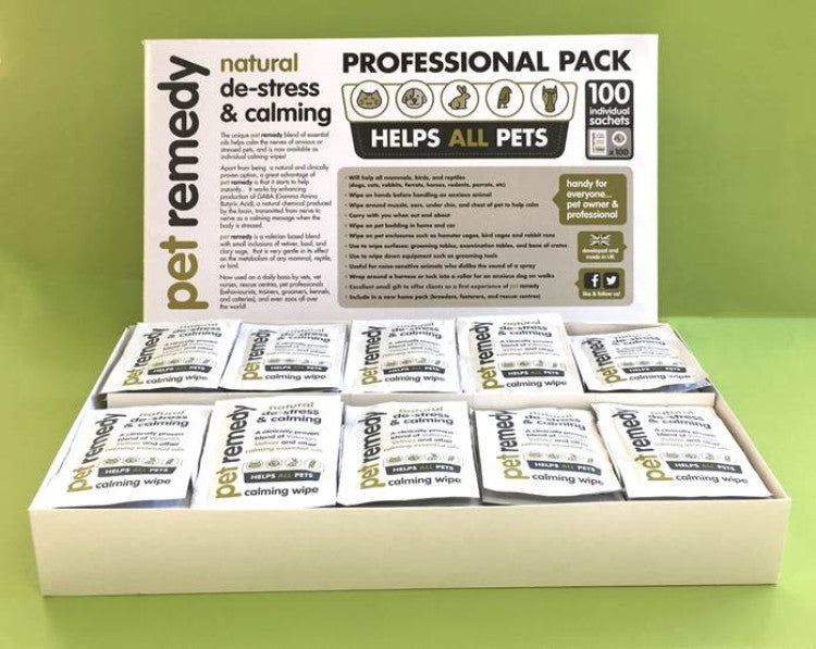 Pet Remedy Calming Wipes (Pro 100 Sachets)