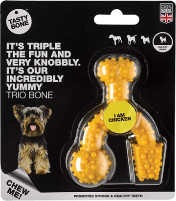 TastyBone Nylon Trio Bone Toy Dog, Chicken Flavor