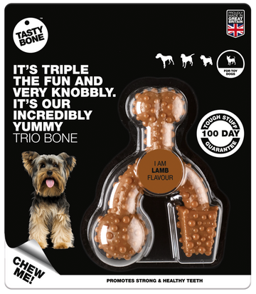 TastyBone Nylon Trio Bone Toy Dog, Lamb Flavor