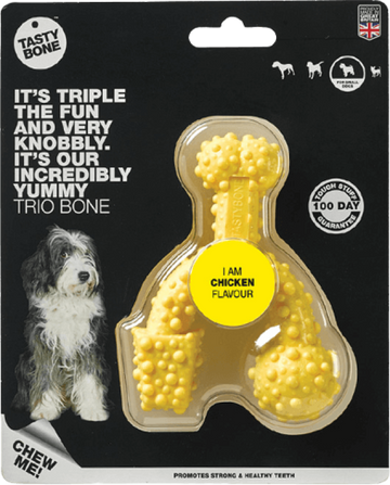 TastyBone Nylon Trio Bone Toy for Small Dogs, Chicken Flavor