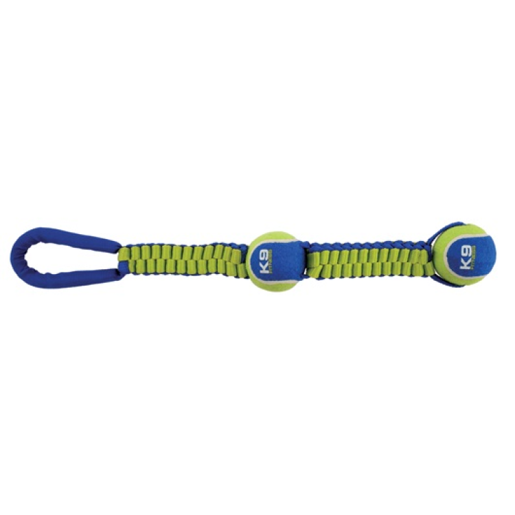 K9 Fitness by Zeus Double Tennis Ball Nylon Twist Tug 50.8 cm