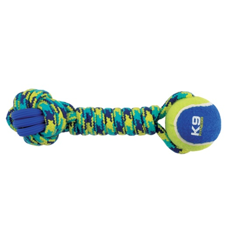 K9 Fitness by Zeus Rope and TPR Tennis Ball Dumbbell 30.48 cm dia.