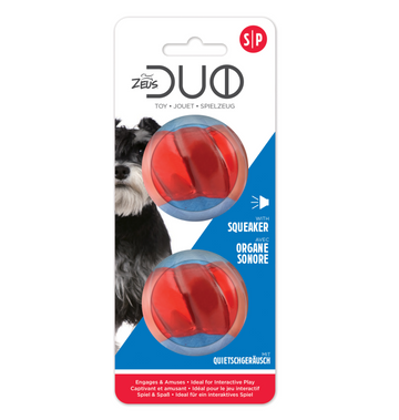 Zeus Duo Ball with Squeaker 2/pk, 5 cm