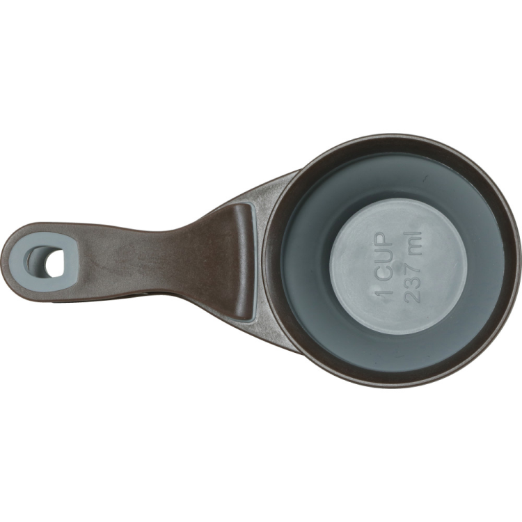 2-in-1 Silicone Measuring Cup with Food Bag Clip Grey, 237 ml