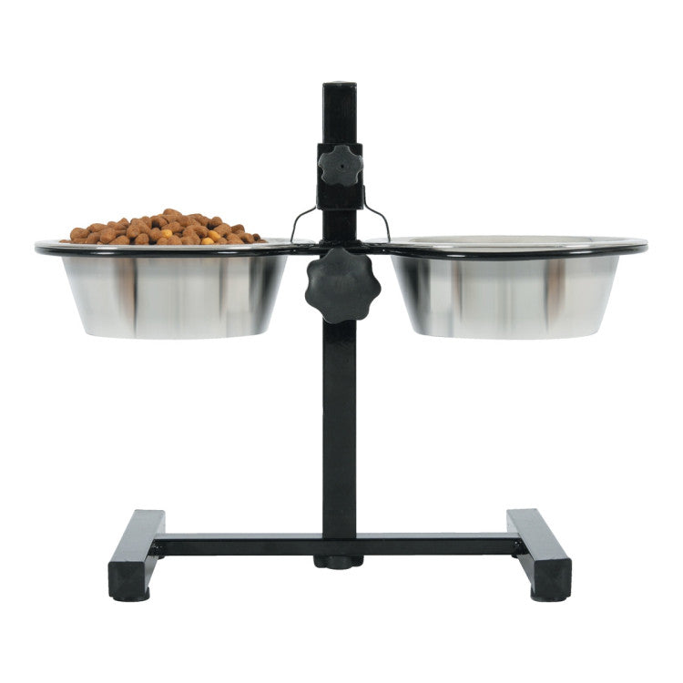 Adjustable Stand with Stainless Steel Dog Bowls 0.7 L