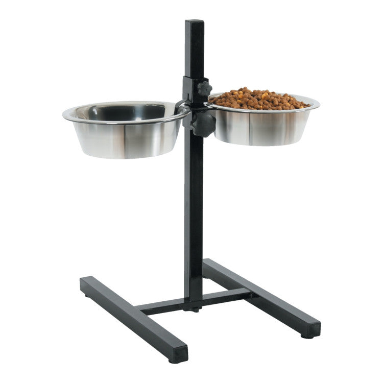 Adjustable Stand with Stainless Steel Dog Bowls 1.5 L