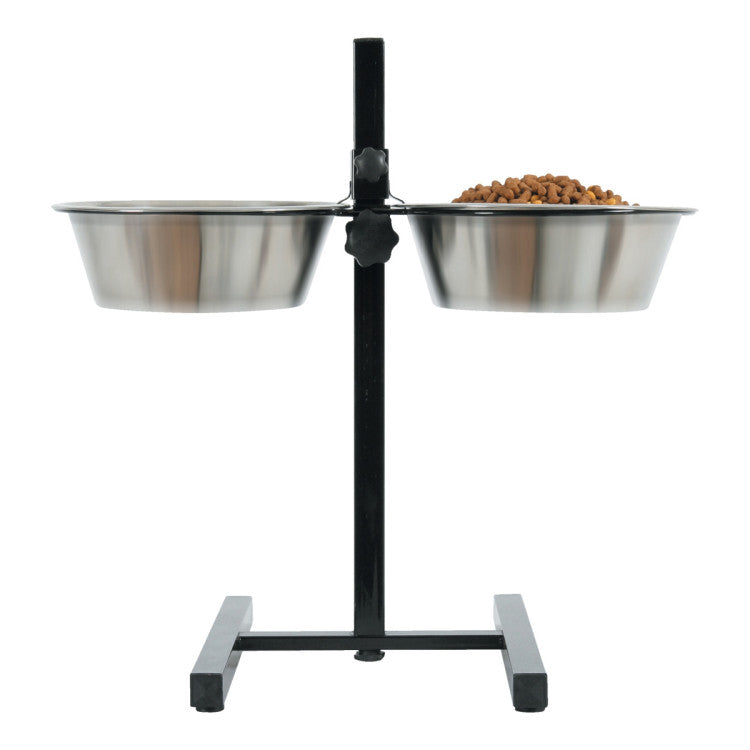 Adjustable Stand with Stainless Steel Dog Bowls 2.5 L