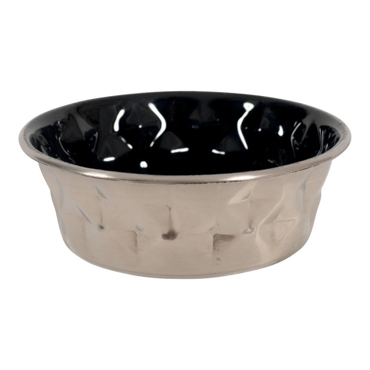Diamonds Stainless Non-Slip Dog Bowls Black, 1.15 L