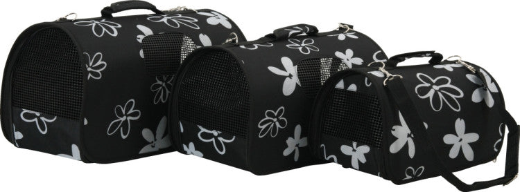 Pet Carrier Flower Black