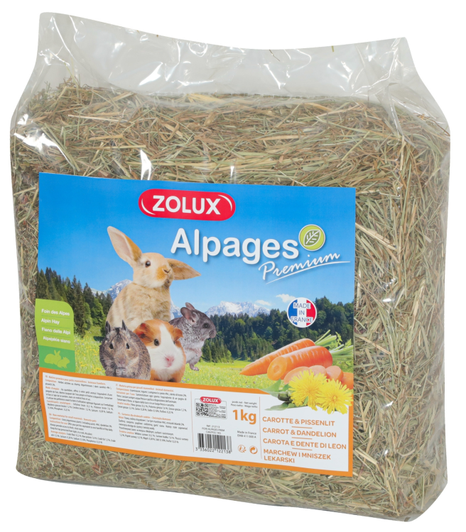 Premium Alpine Hay With Carrot & Dandelion 1 Kg