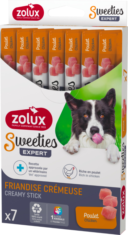 Sweeties Creamy Stick for Dogs, Chicken, 7 pcs/box