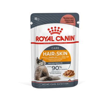 Royal Canin Feline Care Nutrition Hair & Skin Gravy (Wet Food - Pouches) 12 x 85 g
