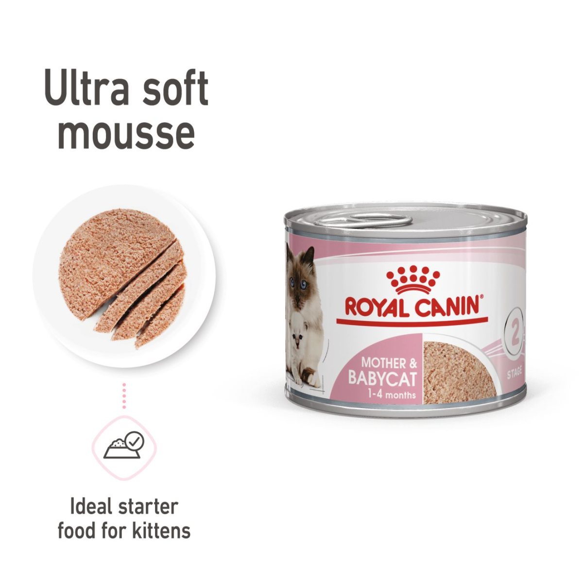 Royal Canin Feline Health Nutrition Mother & Babycat Mousse (Wet Food - Cans) 12 x 195 g