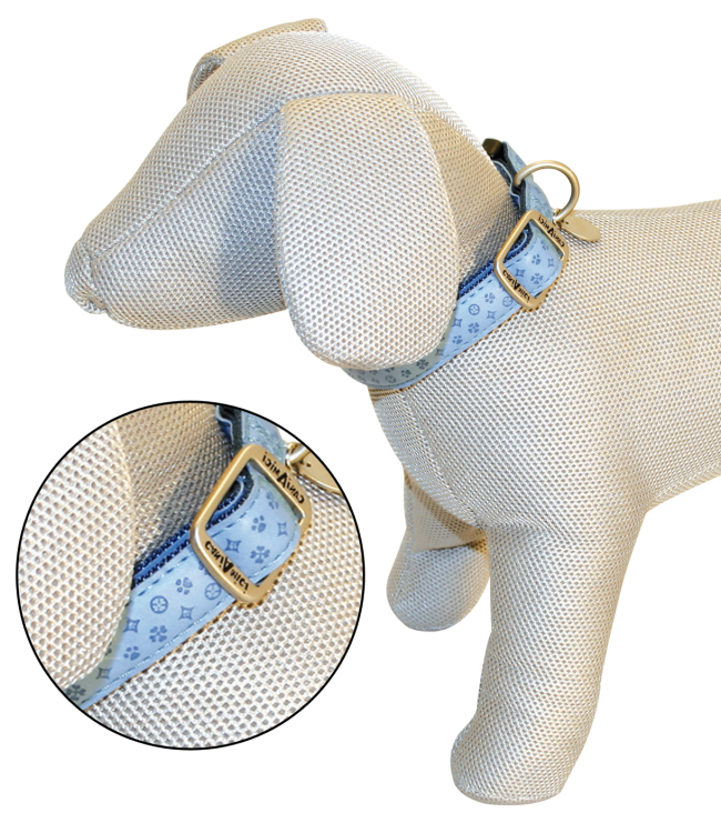 Mylord Leatherette Adjustable Dog Collar 35-50 x 2 cm, Largeight Blue