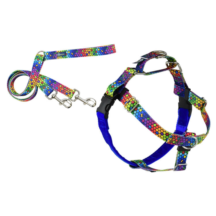 2 Hounds : RAINBOW FREEDOM NO PULL HARNESS AND LEASH - MEDIUM