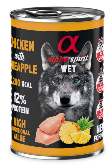 Alpha Spirit Canned Dog Food Chicken With Pineapple 400 g