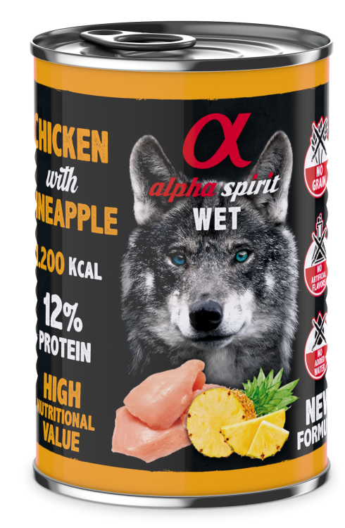 Alpha Spirit Canned Dog Food Chicken With Pineapple 400 g