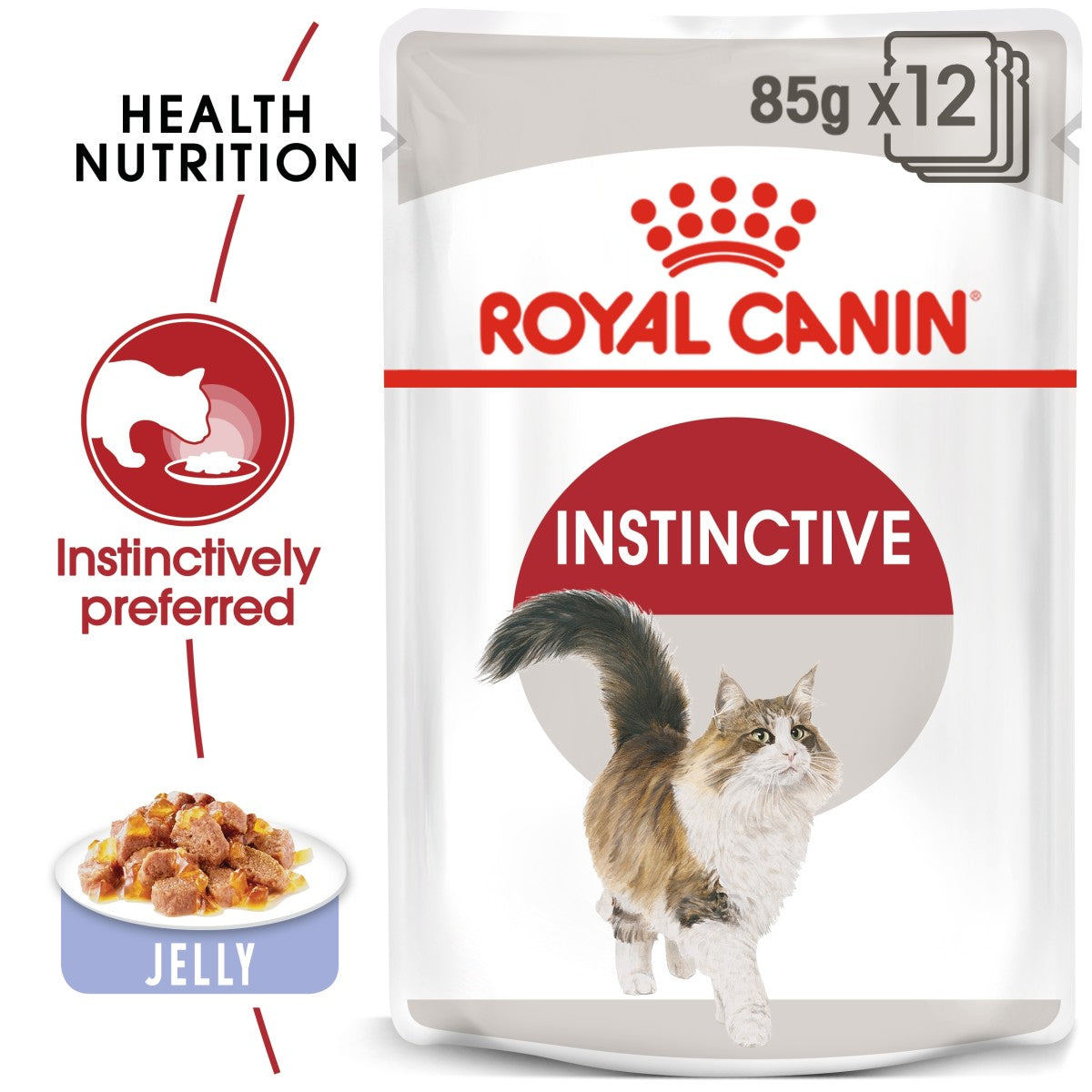 Royal Canin Feline Health Nutrition Instinctive Adult Cats Jelly (Wet Food - Pouches) 12 x 85 g