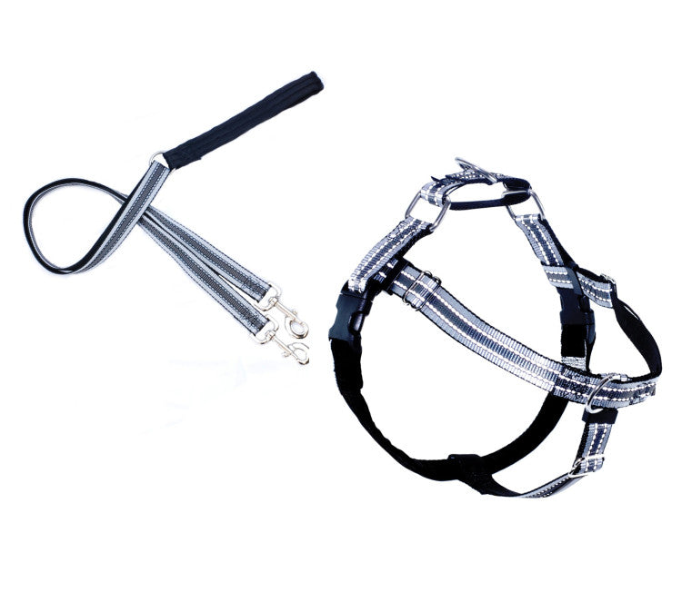 2 Hounds : REFLECTIVE FREEDOM NO-PULL HARNESS AND LEASH - BLACK / XS