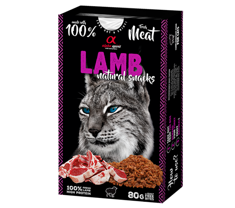 Alpha Spirit Natural Snacks for Cats Lamb 80 g