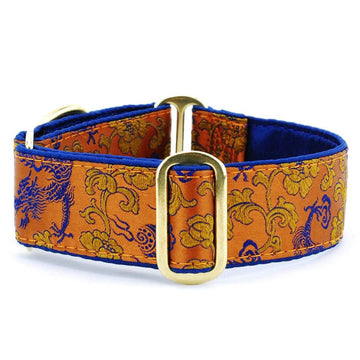 2 Hounds : Small Satin Lined Martingale Collar - Dragon Copper