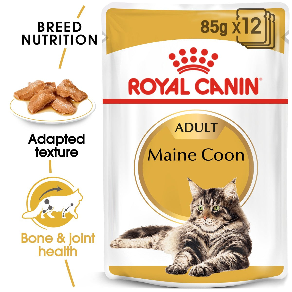 Royal Canin Feline Breed Nutrition Maine Coon (Wet Food - Pouches) 12 x 85 g