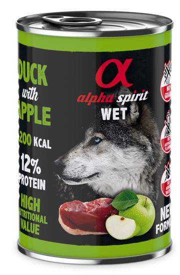 Alpha Spirit Canned Dog Food Duck With Green Apple 400 g