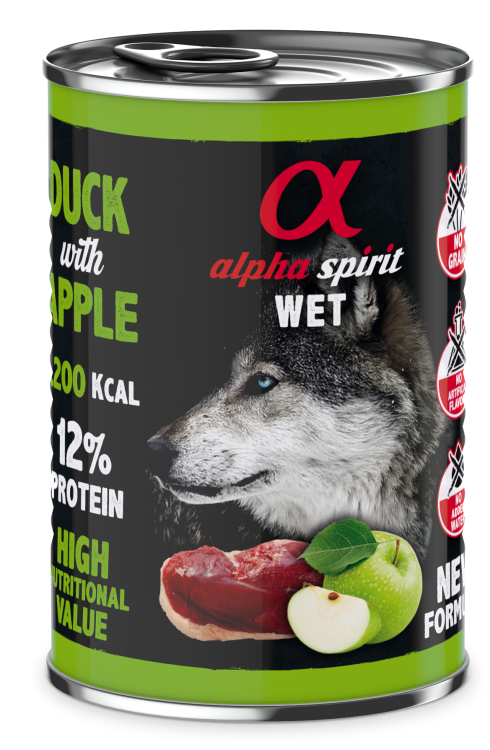 Alpha Spirit Canned Dog Food Duck With Green Apple 400 g