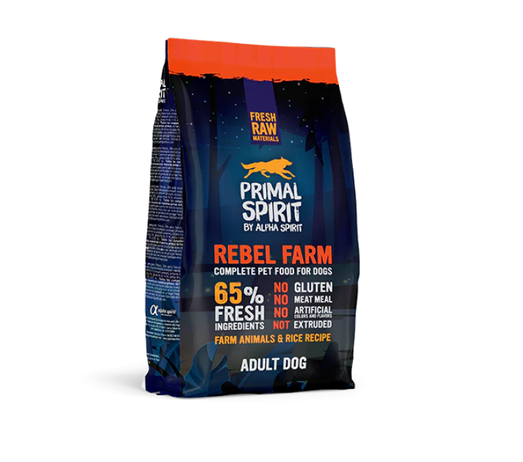 Alpha Spirit Primal 65% Rebel Farm Dog Food 1 kg