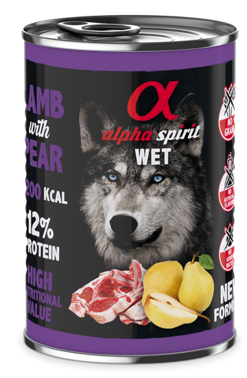 Alpha Spirit Canned Dog Food Lamb With Pear 400 g