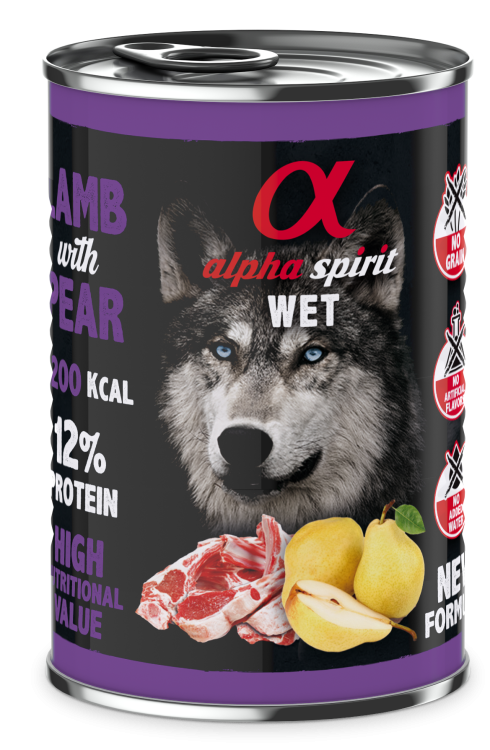 Alpha Spirit Canned Dog Food Lamb With Pear 400 g