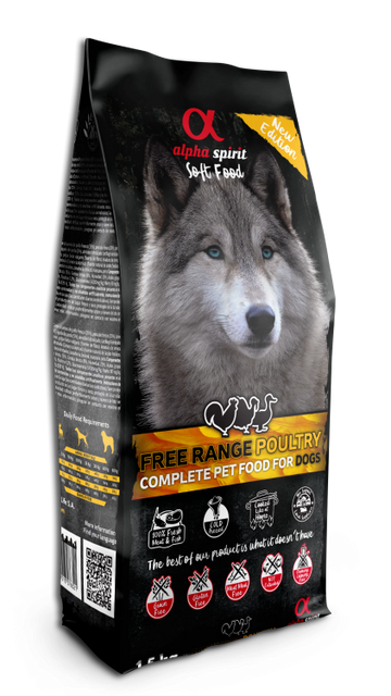 Alpha Spirit Soft Food for Adult Dogs Poultry 1.5 kg