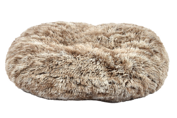 Oval Furry Cushion Grey 103 x 72 cm