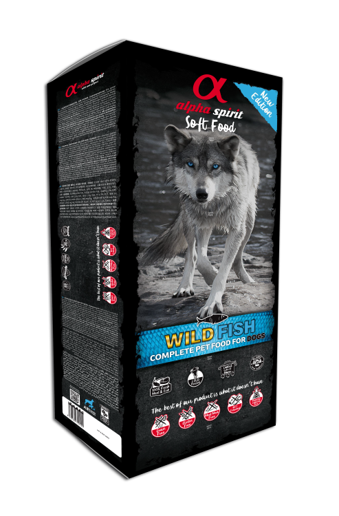 Alpha Spirit Soft Food for Adult Dogs Wild Fish 9 kg (45 trays x 200 g)