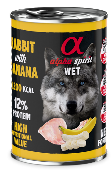 Alpha Spirit Canned Dog Food Rabbit With Banana 400 g