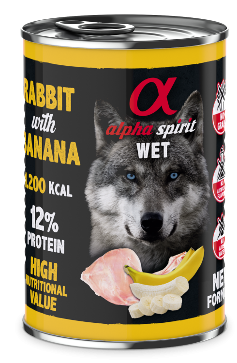 Alpha Spirit Canned Dog Food Rabbit With Banana 400 g
