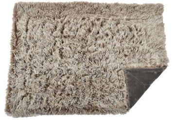 Plaid Furry Throw Grey, Large