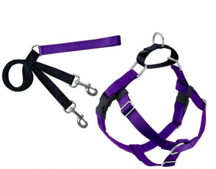 2 Hounds: Freedom No-Pull Harness and Leash - Purple / Large 1"