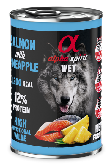 Alpha Spirit Canned Dog Food Salmon With Pineapple 400 g