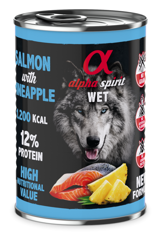 Alpha Spirit Canned Dog Food Salmon With Pineapple 400 g