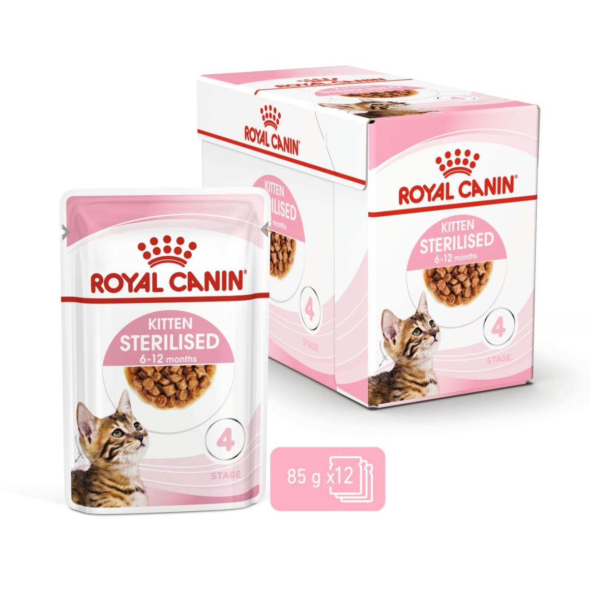 Royal Canin Feline Health Nutrition Kitten Sterilised Gravy (Wet Food - Pouches) 12 x 85 g