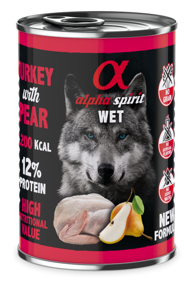Alpha Spirit Canned Dog Food Turkey With Pear 400 g