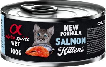 Alpha Spirit Wet Food for Kittens Salmon, 6 x 100 g cans
